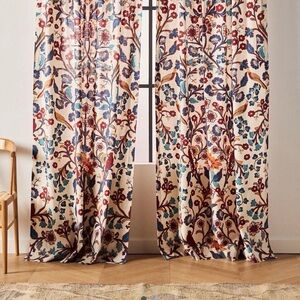 Anthropologie Multicolor Botanical Curtains 2 panels